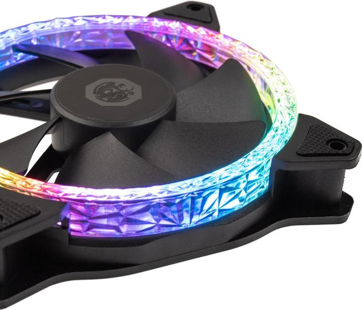 Produktbild Bitspower Notos RGB PWM Lüfer, 120mm - schwarz, 3er-Pack (120 mm, 3 x)