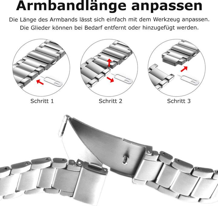 Actual product image Pedea Titanium watch strap (20 mm, Titanium, Galaxy Watch 4, Galaxy Watch 6, Galaxy Watch 5)