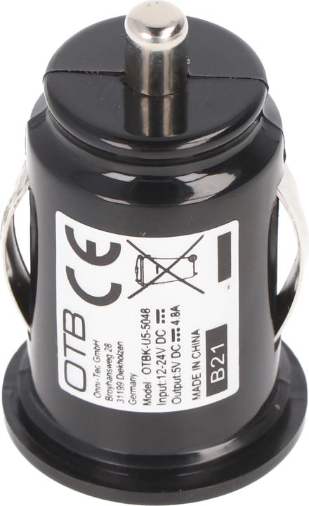 Image du produit AccuCell Adaptateur de charge USB pour voiture - Dual USB - 4,8A avec Auto-ID - noir - TINY