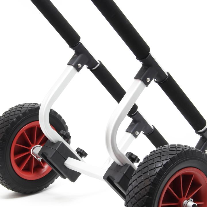 Actual product image Wiltec Aluminium Transport Trolley for Kayaks, Canoes max. 90kg with ⌀ 22cm PU Wheels & adjustable Widt