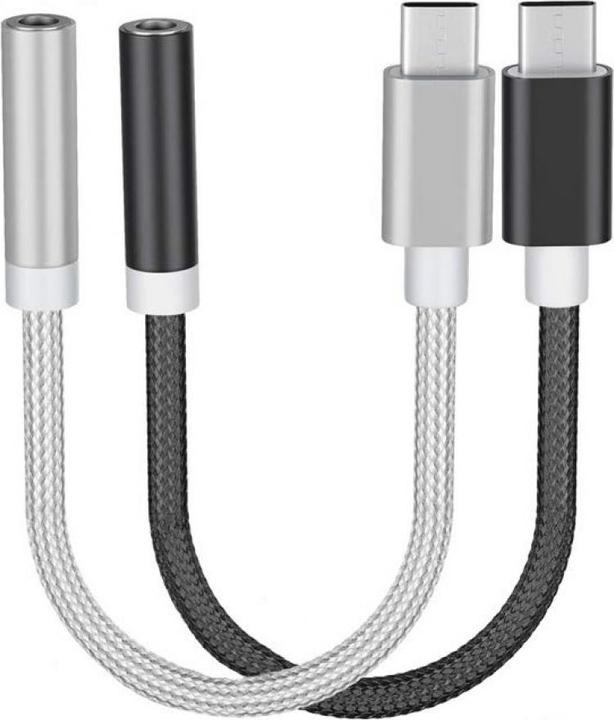 Immagine prodotto PowerGuard Cavo adattatore per cuffie da USB-C a 3,5 mm in nylon antistrappo (USB tipo C, Presa da 3,5 mm)