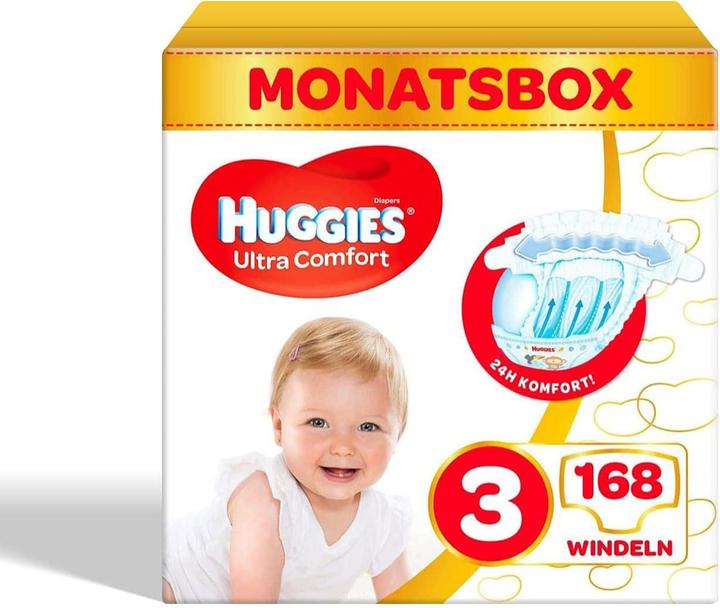 Produktbild Huggies Windeln Ultra Comfort (Gr. 3, Monatsbox, 168 Stück)