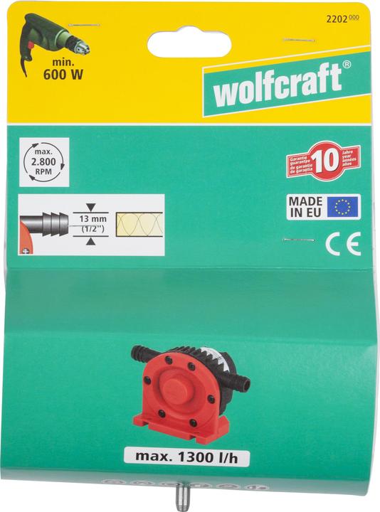 Produktbild wolfcraft Pumpe mit Kunststoffgehäuse (1300 l/h) (Gartenpumpe)