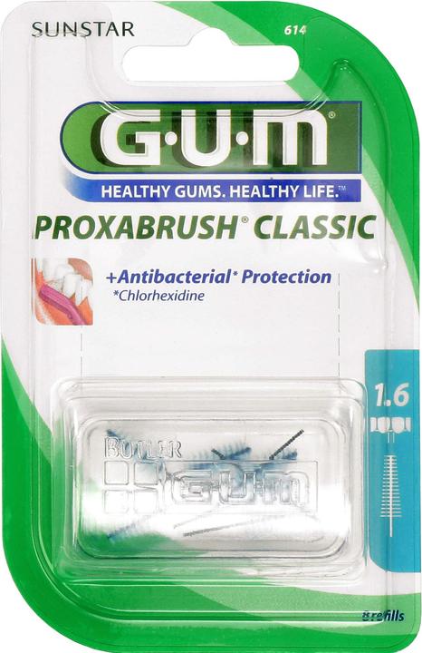 Produktbild GUM SUNSTAR Proxabrush ISO 5 1.6mm conique refill blau (8 x, 1.60 mm)