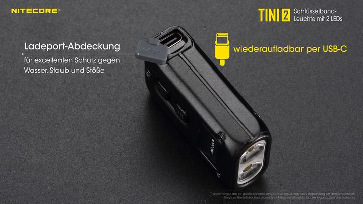 Actual product image Nitecore TINI 2 - 500 lumen, grey (4.70 cm, 500 lm)