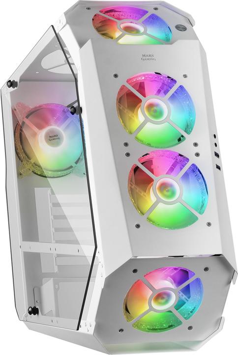 Image du produit Mars Gaming Boitier Moyen Tour Atx Mc51 RGB Avec Panneaux Vitrés (Blanc) (ATX, Mini-ITX)