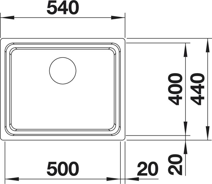 Produktbild Blanco Etagon 500-IF (Aufsatzspülbecken, 44 cm, 54 cm)