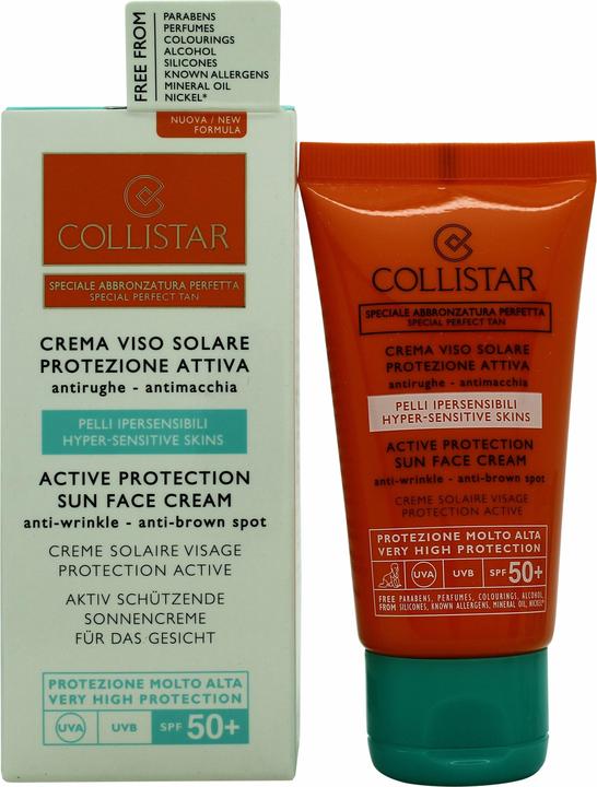 Immagine prodotto Collistar CS Sun - Protezione Attiva Crema Viso Antirughe SPF 50+ (Crema solare viso, SPF 50, 50 ml)