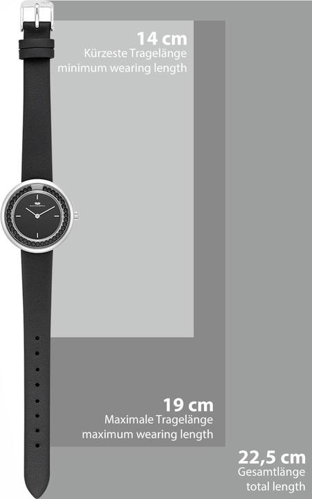 Image du produit Montre à quartz pour femme Pearl en cuir véritable noir - 32218 (Montre analogique, 32 mm)