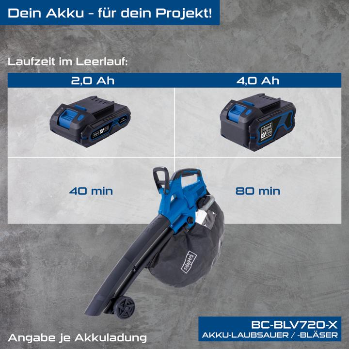 Image du produit Scheppach BC-BLV720-X (Fonctionnement sur batterie, Aspirateurs et souffleurs, Souffleur de feuilles, Aspirateurs à feuilles)