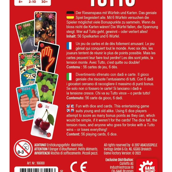Actual product image Game Factory Tutto (German, French, Italian)