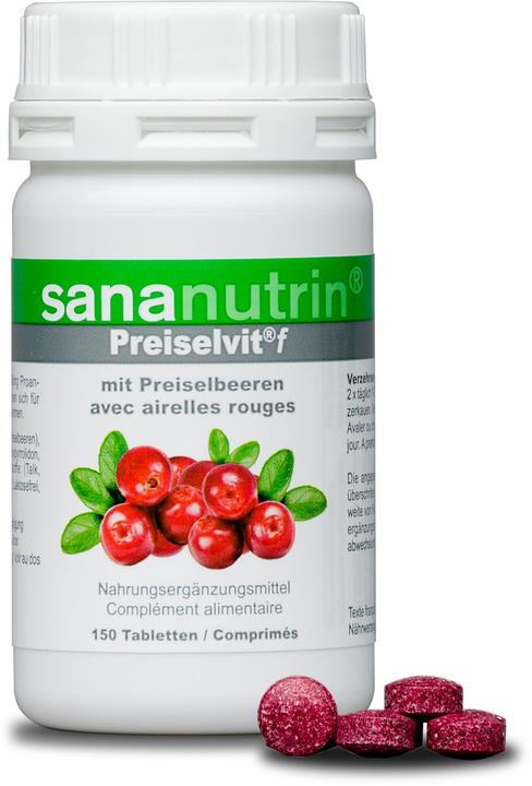 Immagine prodotto Sananutrin f Concentrato di mirtillo rosso con vit. C 1 (150 Pezzo/i, Pillole, 98 g)
