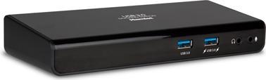 Produktbild Hamlet USB 3.0 Dual Display DVI und HDMI Docking Station, Hub mit 6 USB-Anschlüssen, LAN UND AUDI (USB-A, USB-B, 6 Ports)