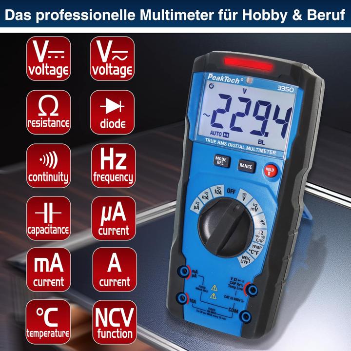 Actual product image Peaktech P 3350 True RMS digital multimeter (CAT III 600V)