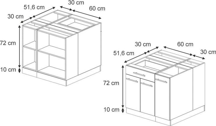 Actual product image Vicco Kücheninsel Fame-Line (90 x 82 x 82 cm)