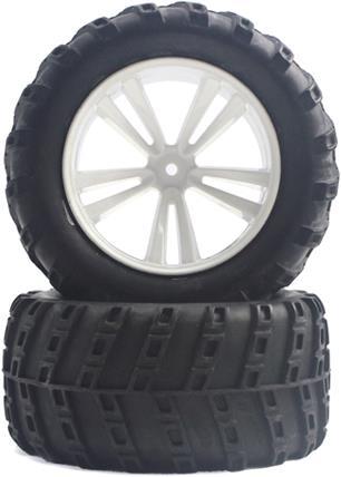 Actual product image Himoto White Tires and Wheels for Truck/Monster Truck (31613W+31803