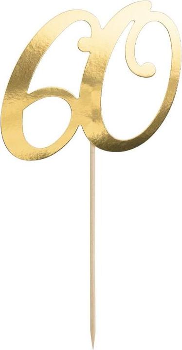 Partydeco Cake Topper "60 Jahre" in Gold