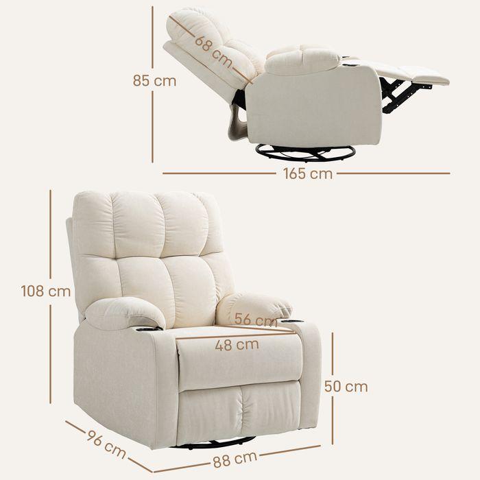 Actual product image Swisshandel24 Relaxsessel Drehbar Fernsehsessel mit Liegefunktion, Schaukelfunktion Beige