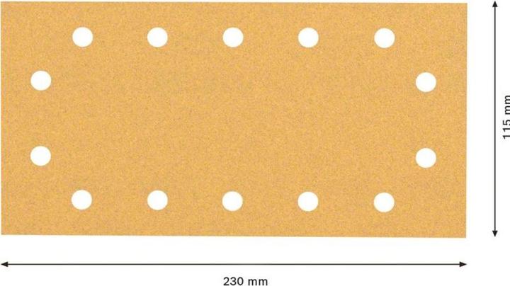 Immagine prodotto Bosch Professional Zubehör EXPERT C470 Carta abrasiva con 14 fori per levigatrici orbitali, 115 x 230 mm, G 100, 50 pezzi. (100)