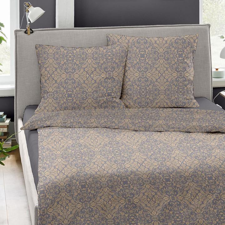 Produktbild Dormisette Mako-Satin Bettwäsche Ornamente goldbraun (Bettwäsche Set, 155x220 cm + 80x80 cm)