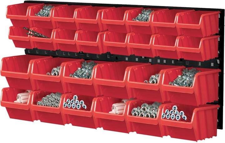 Actual product image Kistenberg WORK BOARD WITH CUFF BLACK 80x40cm 2pcs + 28 CONTAINERS NTBNP1 RED