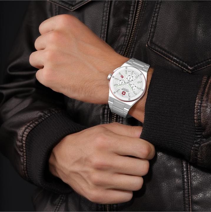 Actual product image Swiss Military Hanowa Herrenuhr (Watch with gemstone, 43 mm)