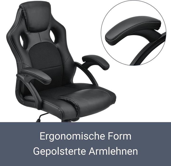 Actual product image Juskys Montreal Racing Desk Chair in Black