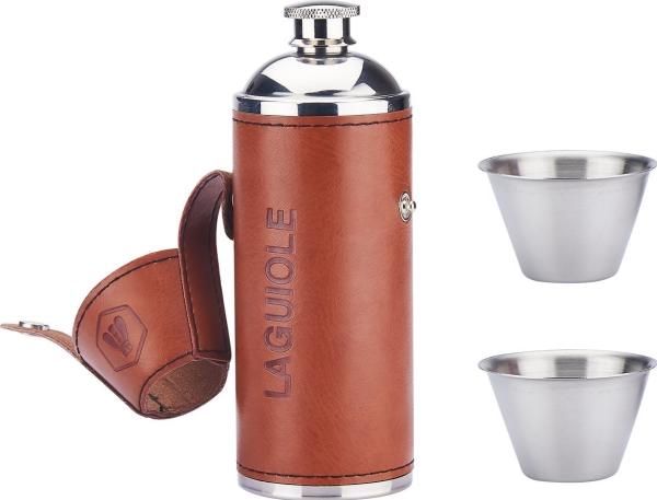 Laguiole Metallflasche mit 2 Bechern
