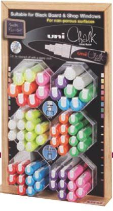 Produktbild Posca UNI-BALL Chalk Marker Display PWE5M8K.5 ass. 60 Stück (8 mm, 60 x)