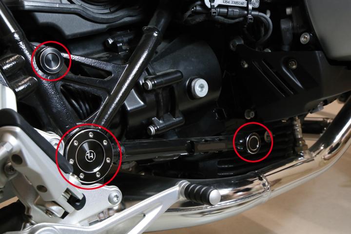 Image du produit Highsider CNC Couvercles trous du cadre, SET A pour BMW RnineT 14-16