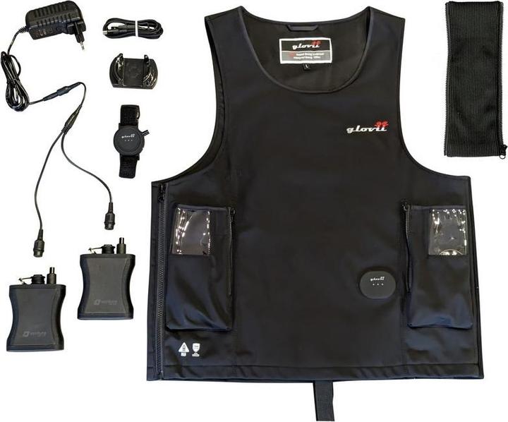 Actual product image Glovii Waterproof heated diving waistcoat comes with two batteries and remote control (M)