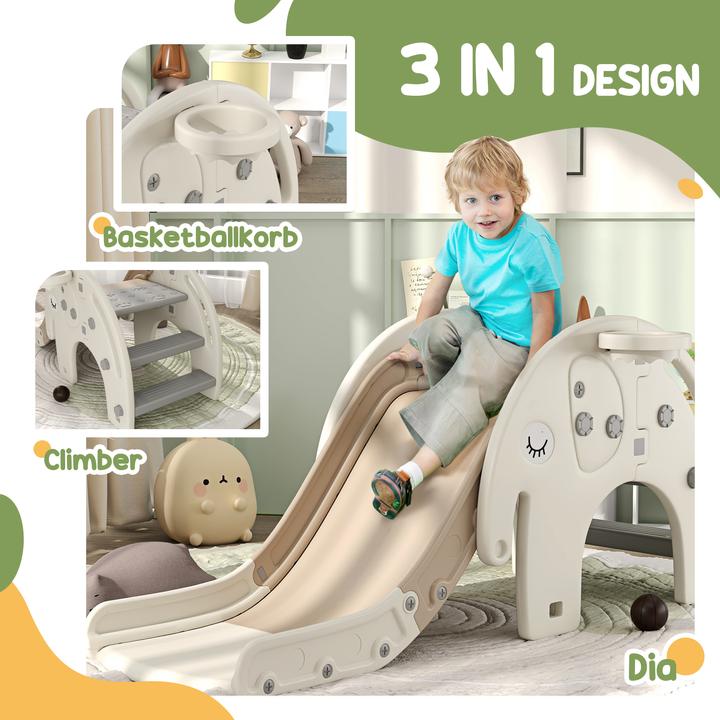 Actual product image Aiyaplay Kinderrutsche Kunststoff Cremeweiss