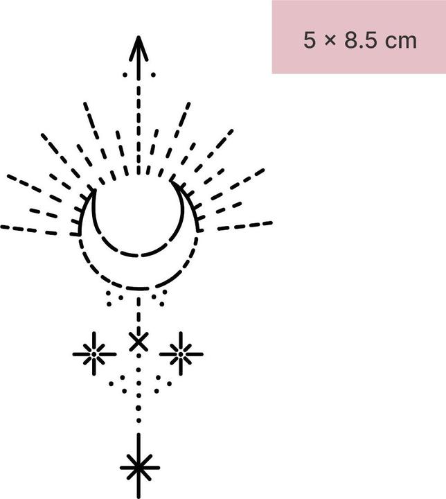 Produktbild minink Temporäres Tattoo – Halbmond, Sonne und Sterne