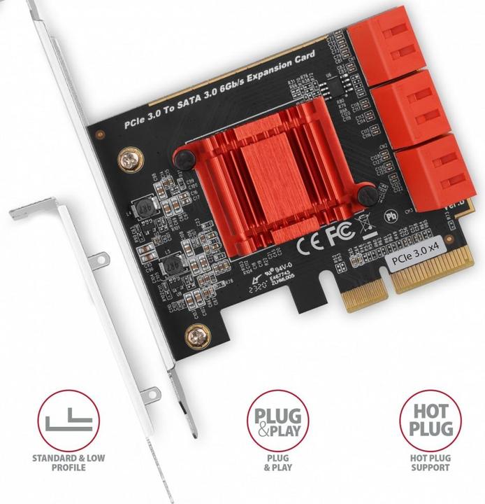 Produktbild Axagon PCES-SA6 interface cards/adapter Internal SATA