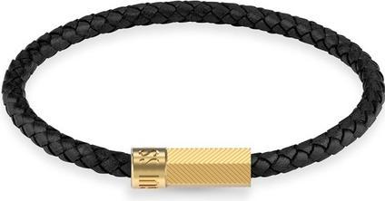 Guess Men Ìs Blackjack Leather Bracelet JUXB03240JWYGBK - Length: 21 cm (21 cm)