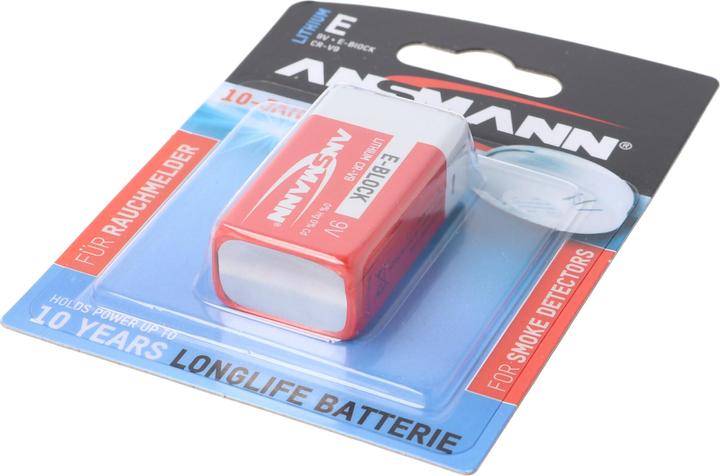 Actual product image Ansmann Battery 9V E-block especially for smoke detector (1 pcs., 9V Block)