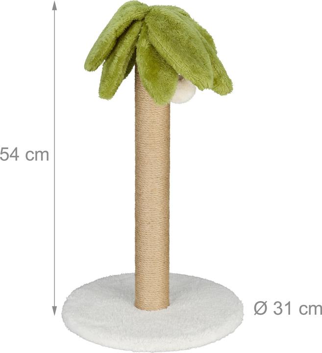 Actual product image Relaxdays Scratch pole (54 cm, White, Green, Light brown)