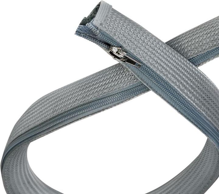 Produktbild LogiLink Kabelschlauch mit Reißverschluss, 1,0 m, grau aus Polyester, abrieb-, zugfest und verformungsbeständ (Kabelschlauch, 100 cm)