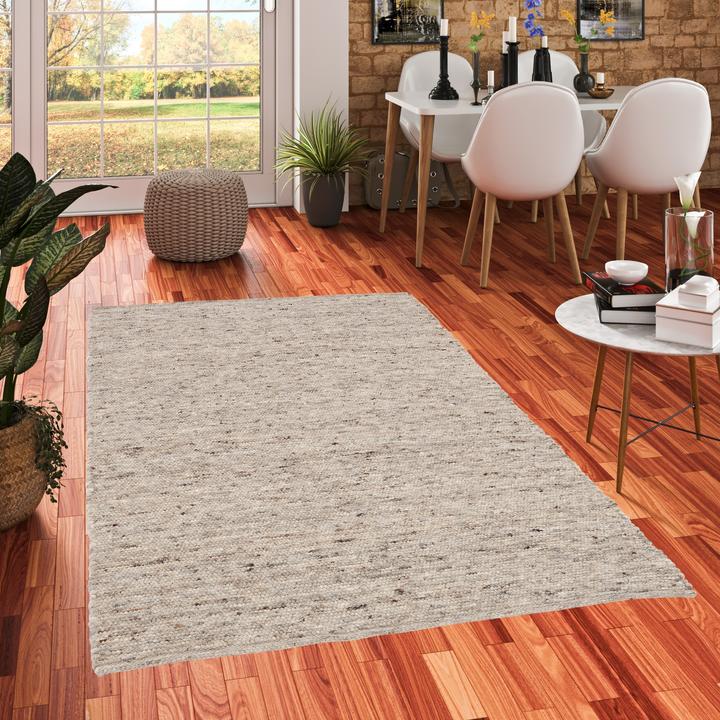 Actual product image Pergamon Natur Teppich Wolle Alaska Meliert (140x200 cm)