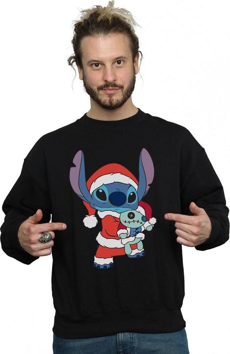 Actual product image Disney Mens Lilo And Stitch Stitch Christmas Sweatshirt (5XL)