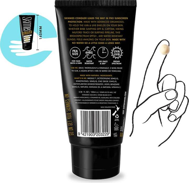 Produktbild Skinnies Conquer SPF 50 (Sonnengel, SPF 50+, 100 ml, 113 g)