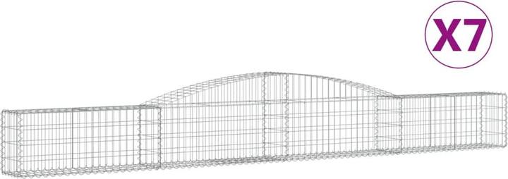 Produktbild VidaXL Gabionen mit Hochbogen 7 Stk. 400x30x40/60 cm Verzinktes Eisen
