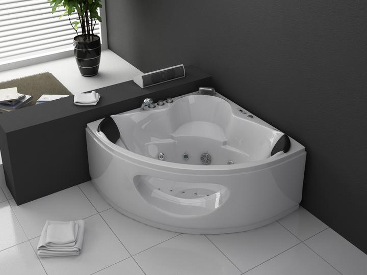 Produktbild PureHaven Whirlpool 138x138 cm elegantes Design Heizung Lichttherapie Soundsystem Reinigungsprogramm