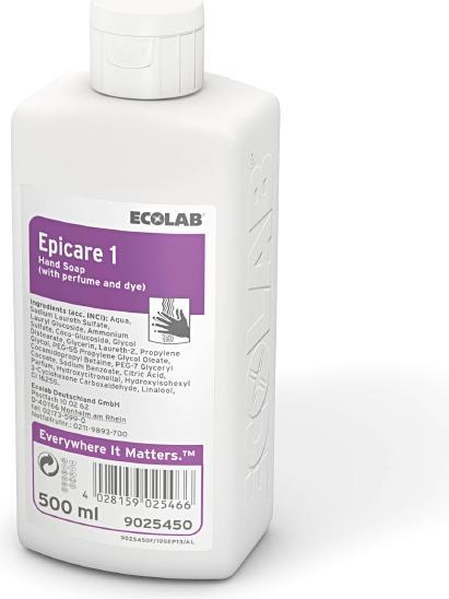 Ecolab Epicare1 5 L Waschlotion hautmilde Waschlotion für schonende Handreinigung (Flüssigseife, 500 ml)