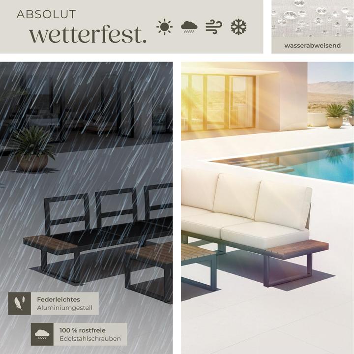 Actual product image tectake Garten-Lounge-Set Eliar, 4-teilig, mit Aluminiumgestell