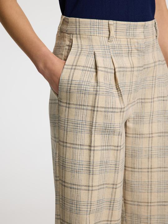 Produktbild Selected Femme Leinenmix Karo Hose mit weitem Bein (34)