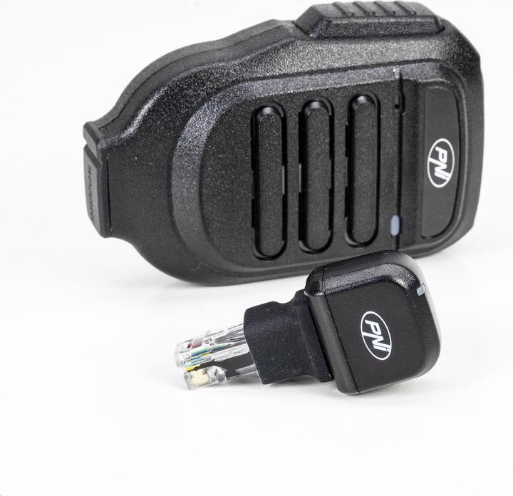 Actual product image PNI CB radio Escort HP 6500 and additional microphone dongle with Bluetooth Mike 65 included in