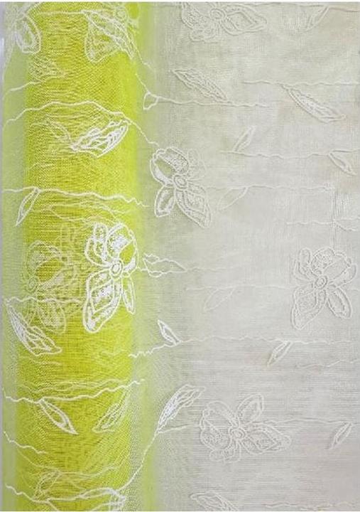Produktbild GuGus Dekostoff "Organza" gerollt und geschnitten hellgrün Schmetterlingdruck 36cm x 300cm