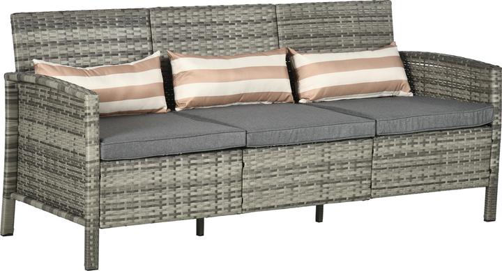 Actual product image Outsunny Rattan lounge sofa as 3-seater