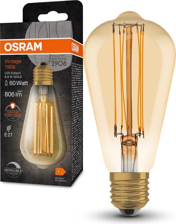 Image du produit Osram Vintage-Lampe (E27, 8.80 W, 806 lm, 1 x, F)